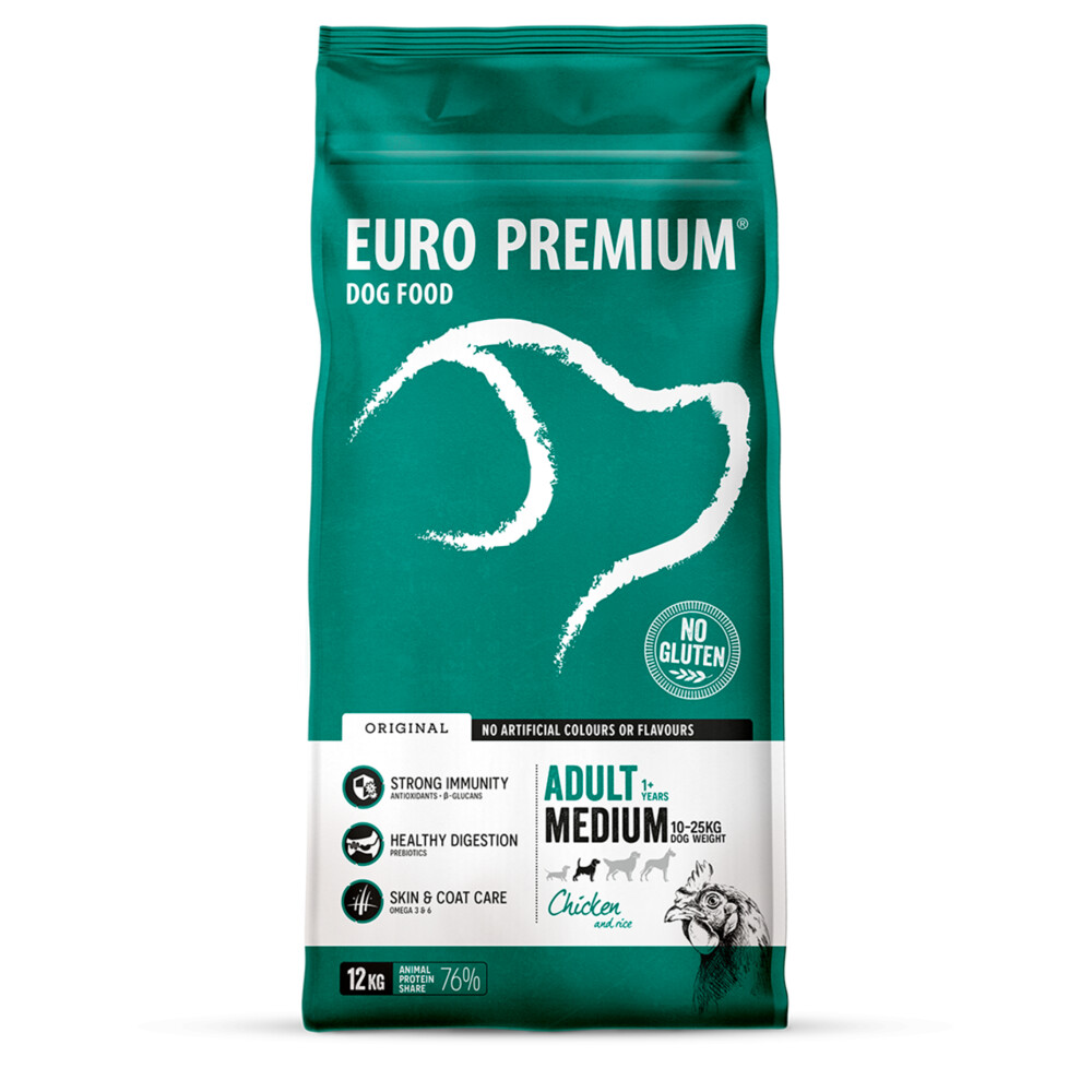 Euro-Premium Adult Medium Kip - Rijst 12 kg