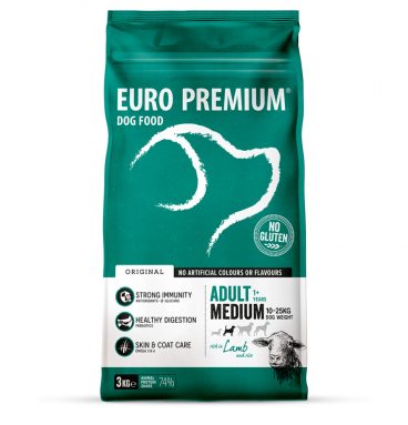 4x Euro-Premium Adult Medium Lam - Rijst 3 kg