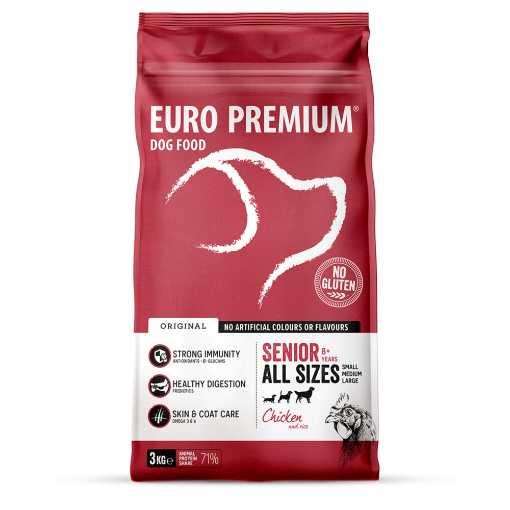 4x Euro-Premium Senior Kip - Rijst 3 kg