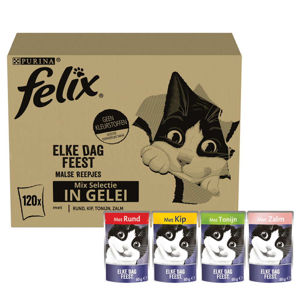 Felix Elke Dag Feest Mix Selectie in Gelei 120 x 85 gr