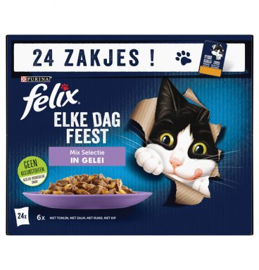 4x Felix Elke Dag Feest Mix Selectie in Gelei 24 x 85 gr