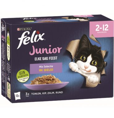 Felix Elke Dag Feest Mix Selectie in Gelei Junior 12 x 85 gr