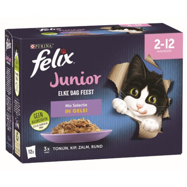 Felix Elke Dag Feest Mix Selectie in Gelei Junior 12 x 85 gr