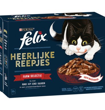 Felix Heerlijke Reepjes Selectie Farm 12 x 80 gr