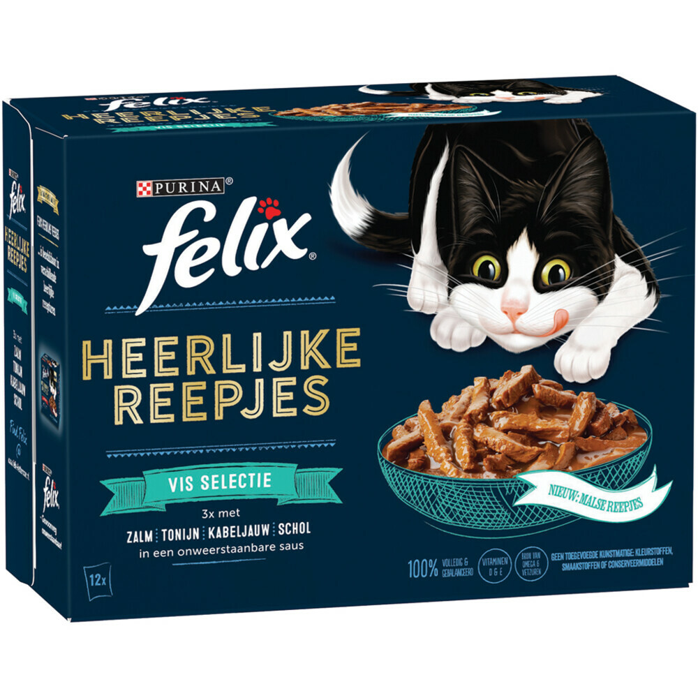 Felix Heerlijke Reepjes Selectie Vis 12 x 80 gr