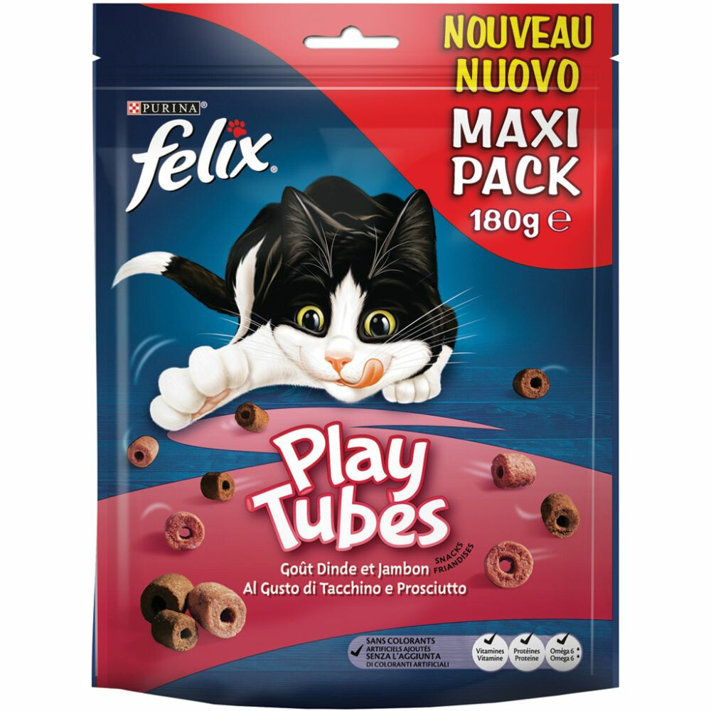 5x Felix Play Tubes Kalkoen - Ham 180 gr