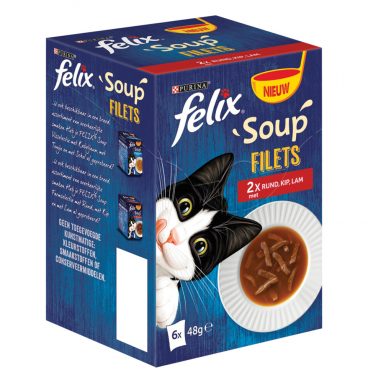 4x Felix Soup Rund - Kip Selectie 6 x 48 gr