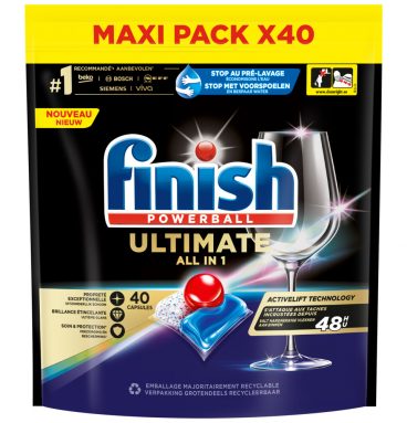 6x Finish Ultimate All in 1 Vaatwastabletten Regular 40 stuks