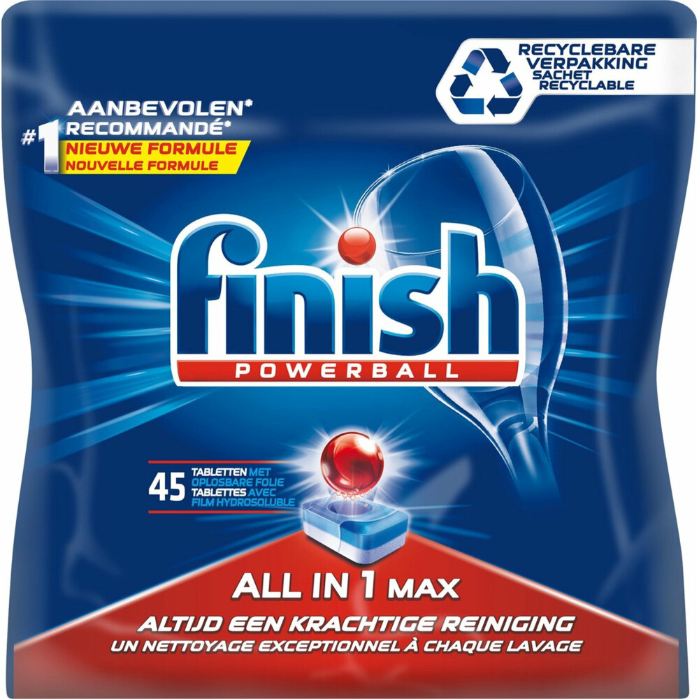 4x Finish Vaatwastabletten All in 1 Max Regular 45 tabs