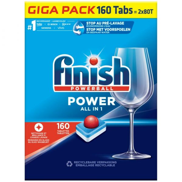 Finish Vaatwastabletten Power All-in-1 Regular 160 tabs