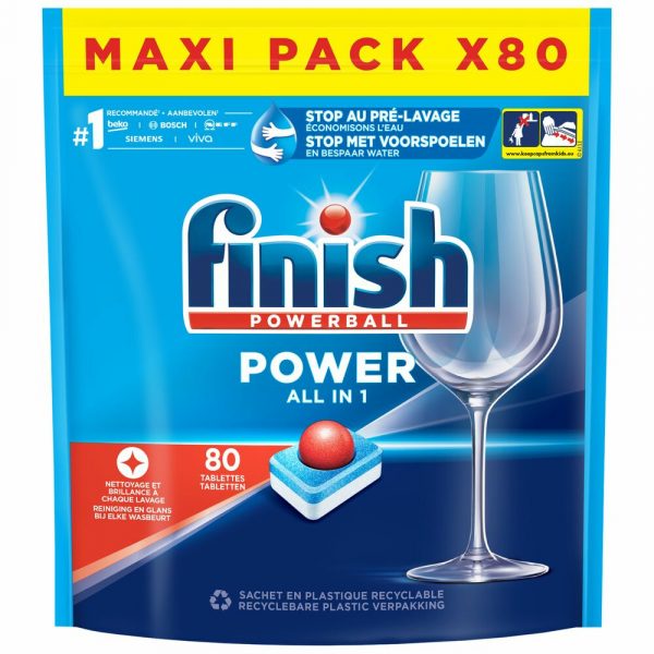 4x Finish Vaatwastabletten Power All-in-1 Regular 80 tabs