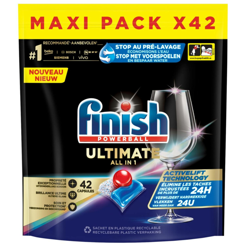 6x Finish Vaatwastabletten Ultimate All-in-1 Regular 42 tabs