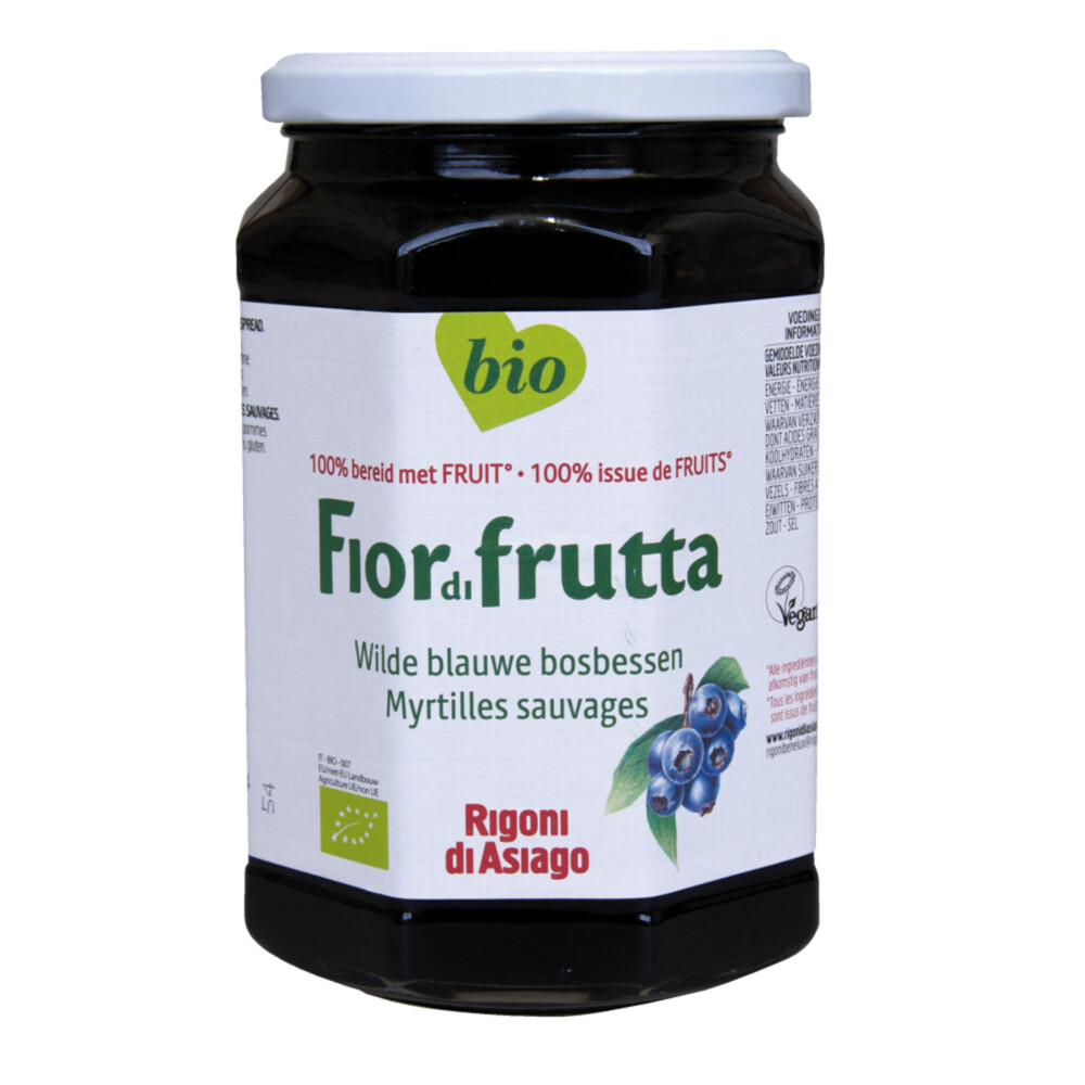 3x Fiordifrutta Blauwe Bessen Jam Biologisch 630 gr