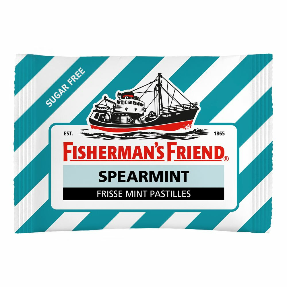 6x Fishermansfriend Zak Spearmint Suikervrij 25 gr