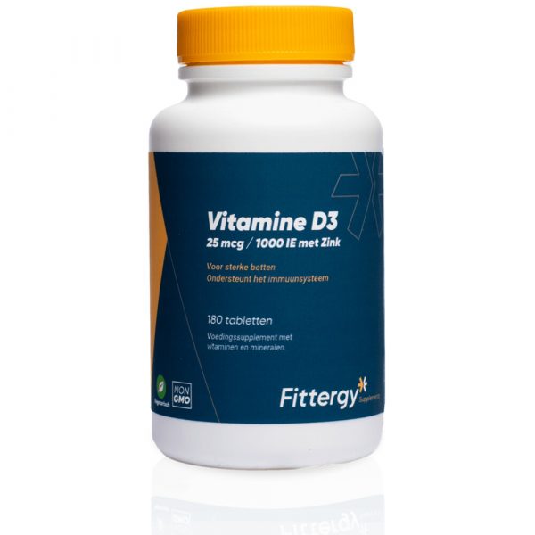 Fittergy Supplements Vitamine D3 25mcg Met Zink 180 tabletten