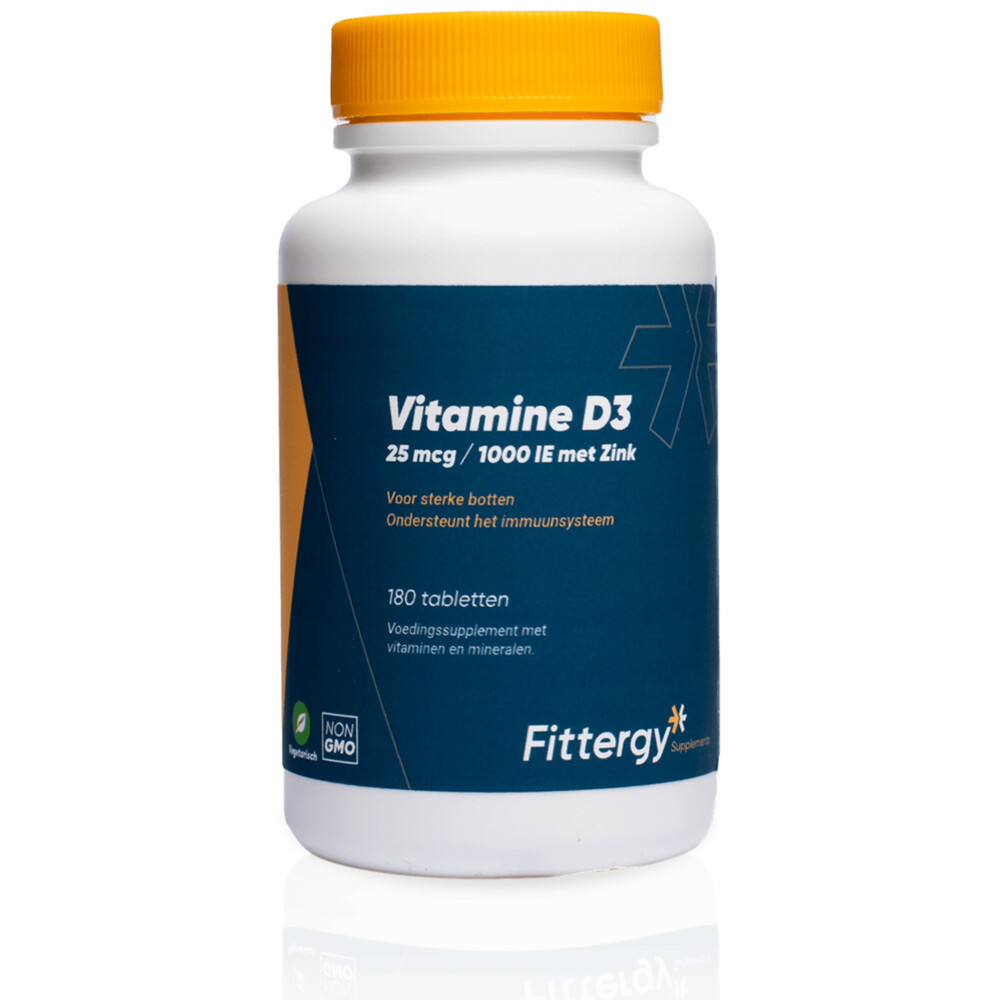 Fittergy Supplements Vitamine D3 25mcg Met Zink 180 tabletten