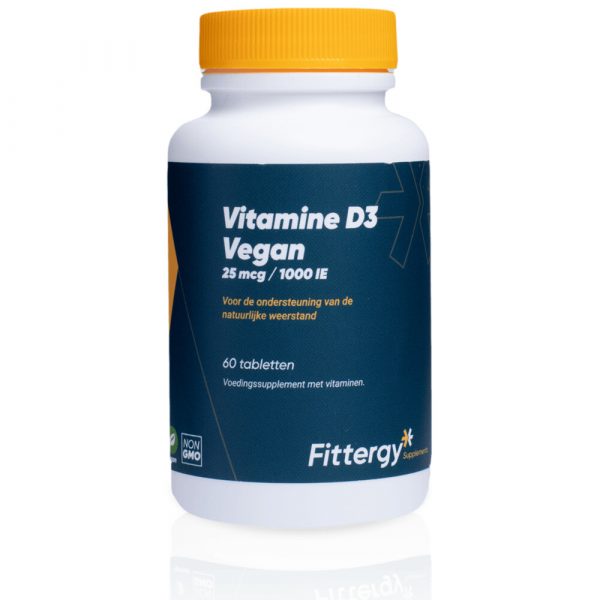 Fittergy Supplements Vitamine D3 25mcg Vegan 60 tabletten