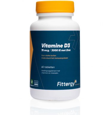 Fittergy Supplements Vitamine D3 75mcg Met Zink 60 tabletten