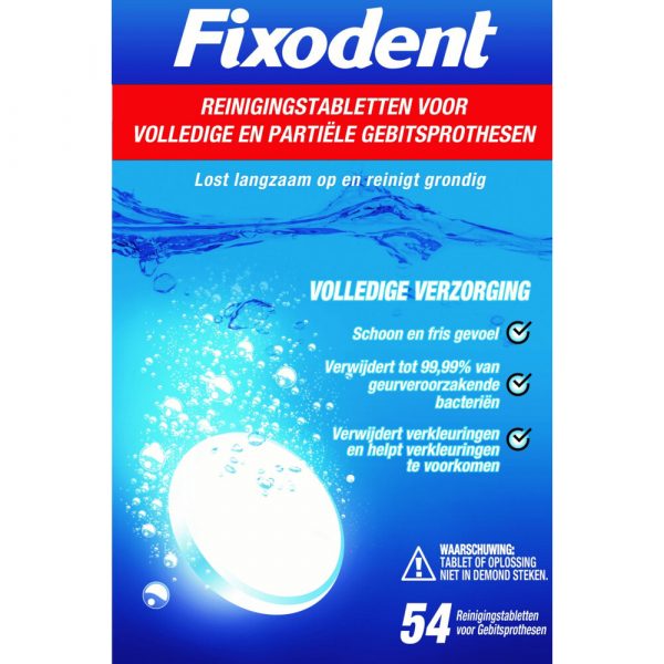 3x Fixodent Reinigingstabletten Complete Care 54 stuks