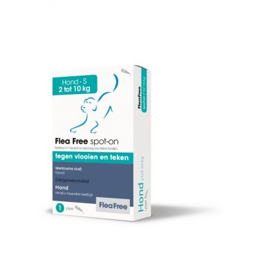 Flea Free Spot-On Anti Vlooien en Teken Druppels Hond 2-10 kg 1 pipet