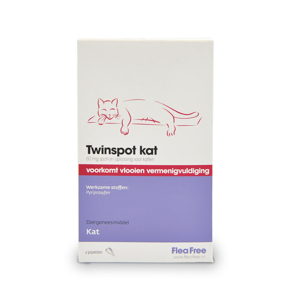 Flea Free Twinspot Anti Vlooiendruppels Kat vanaf 1 kg 2 pipetten