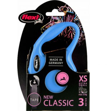 Flexi Rollijn Classic Band Blauw 3 mtr tot 12 kg