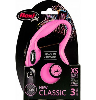 Flexi Rollijn Classic Band Roze 3 mtr tot 12 kg