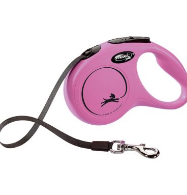 Flexi Rollijn Classic Band Roze 5 mtr tot 15 kg