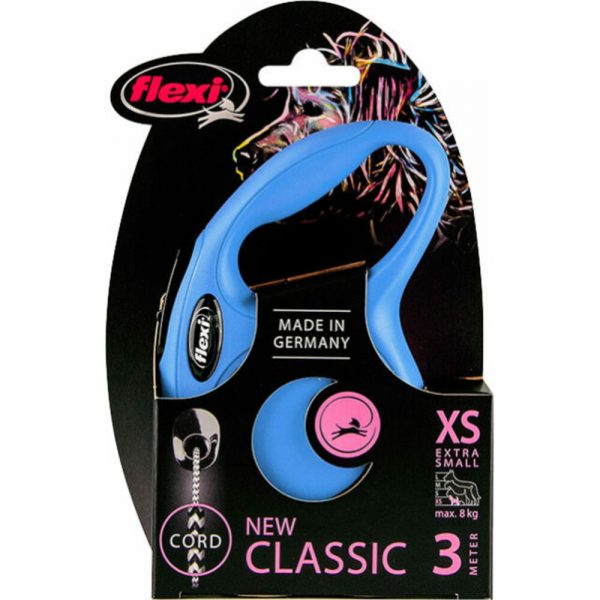 Flexi Rollijn Classic Cord Blauw 3 mtr tot 8 kg