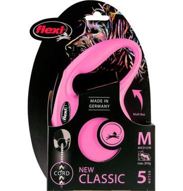 Flexi Rollijn Classic Cord Roze 5 mtr tot 20 kg