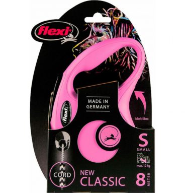 Flexi Rollijn Classic Cord Roze 8 mtr tot 12 kg