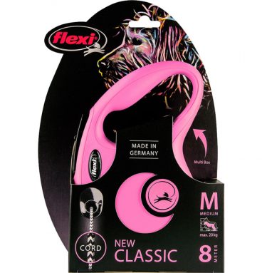 Flexi Rollijn Classic Cord Roze 8 mtr tot 20 kg