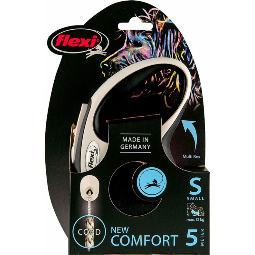 Flexi Rollijn New Comfort Cord Zwart 5 mtr tot 12 kg