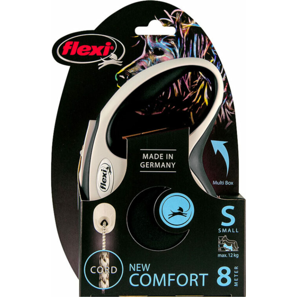 Flexi Rollijn New Comfort Cord Zwart 8 mtr tot 12 kg