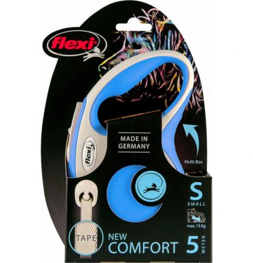 Flexi Rollijn New Comfort Tape Blauw 5 mtr tot 15 kg