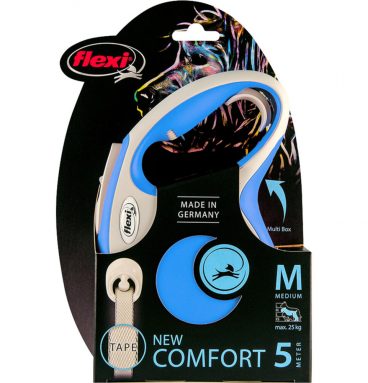 Flexi Rollijn New Comfort Tape Blauw 5 mtr tot 25 kg