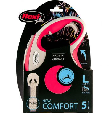 Flexi Rollijn New Comfort Tape Rood 5 mtr tot 60 kg