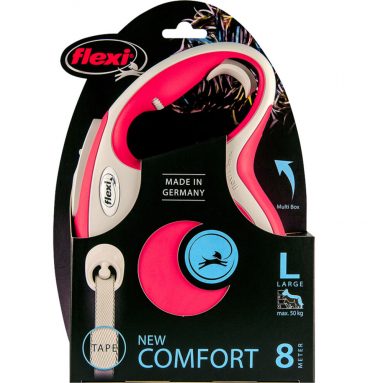 Flexi Rollijn New Comfort Tape Rood 8 mtr tot 50 kg