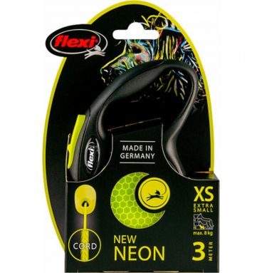 Flexi Rollijn New Neon Cord Geel 3 mtr tot 8 kg