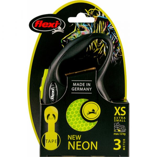 Flexi Rollijn New Neon Tape Geel 3 mtr tot 12 kg