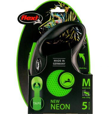 Flexi Rollijn New Neon Tape Groen 5 mtr tot 15 kg