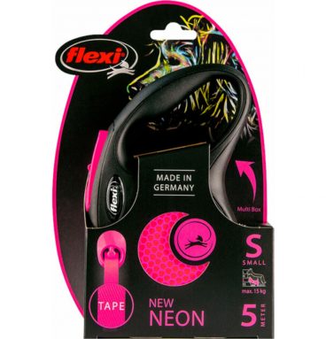 Flexi Rollijn New Neon Tape Roze 5 mtr tot 15 kg