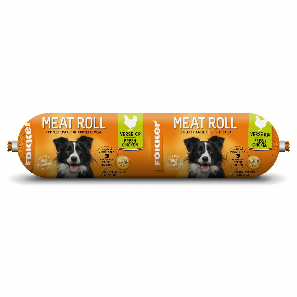 14x Fokker Meat Roll Kip - Zalm 350 gr