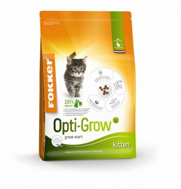 3x Fokker Opti Grow Kitten Kattenvoer Gevogelte 2