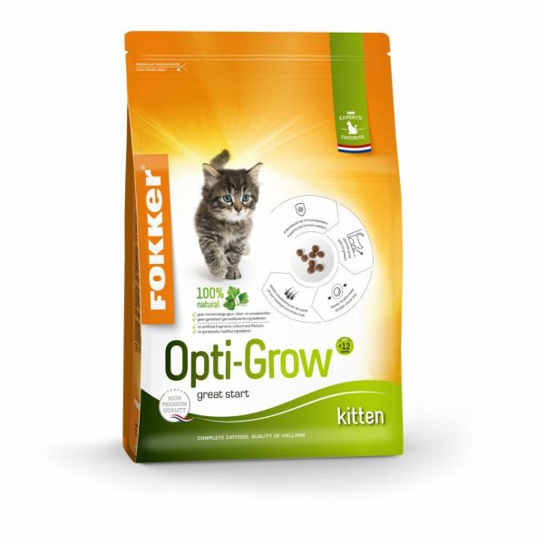 3x Fokker Opti Grow Kitten Kattenvoer Gevogelte 2