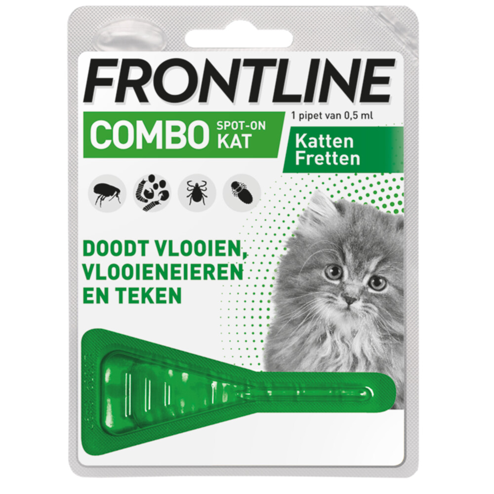 Frontline Combo Anti Vlooien en Teken Druppels Kat vanaf 1 kg 1 pipet