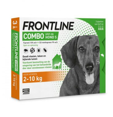 Frontline Combo Spot On Anti Vlooien en Teken Druppels Hond 2 - 10 kg 3 pipetten