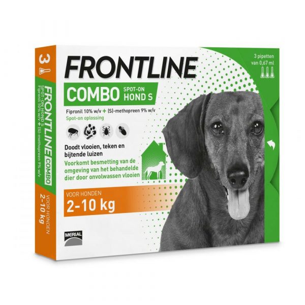 Frontline Combo Spot On Anti Vlooien en Teken Druppels Hond 2 - 10 kg 3 pipetten