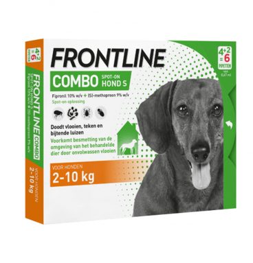 Frontline Combo Spot On Anti Vlooien en Teken Druppels Hond 2 - 10 kg 6 pipetten