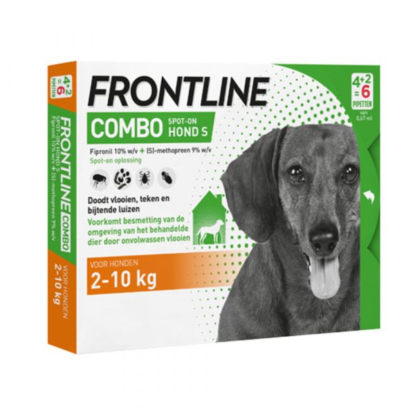 Frontline Combo Spot On Anti Vlooien en Teken Druppels Hond 2 - 10 kg 6 pipetten